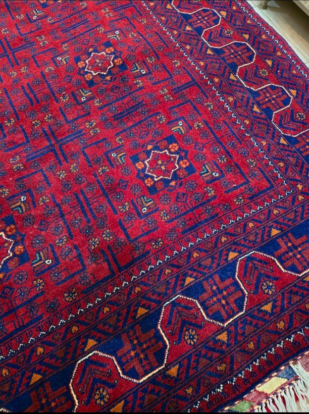 فرش دستباف شش متری بخارایی تمام کرک لاکی اعلا نقشه سراسر