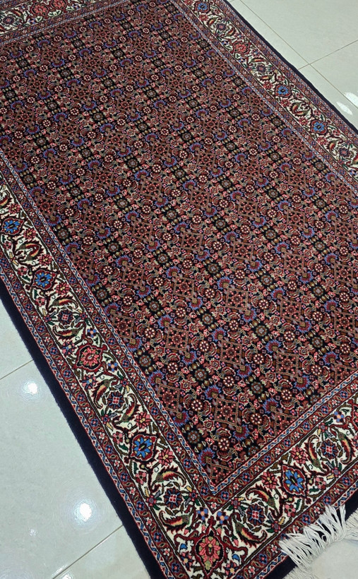 فرش دستباف قالیچه نقشه ماهی سراسر بیجار تکاب