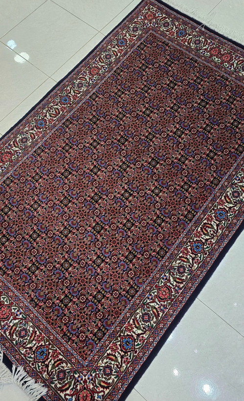 فرش دستباف قالیچه نقشه ماهی سراسر بیجار تکاب