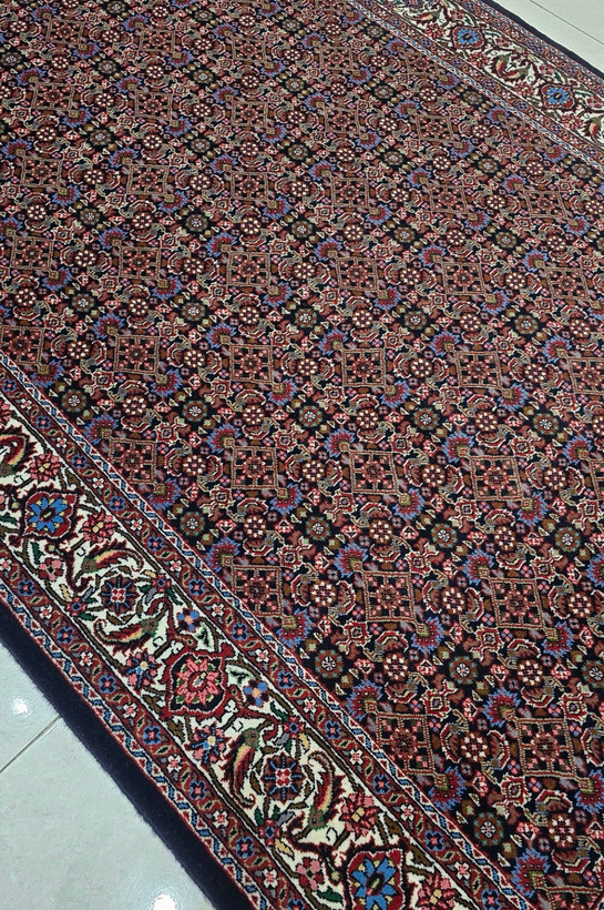 فرش دستباف قالیچه نقشه ماهی سراسر بیجار تکاب