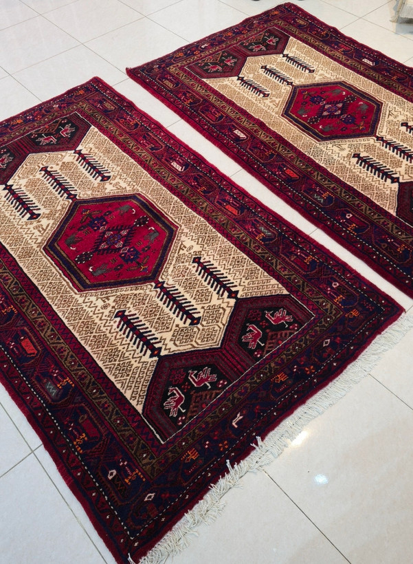 فرش دستباف جفت قالیچه بیجار تکاب خاص و نایاب