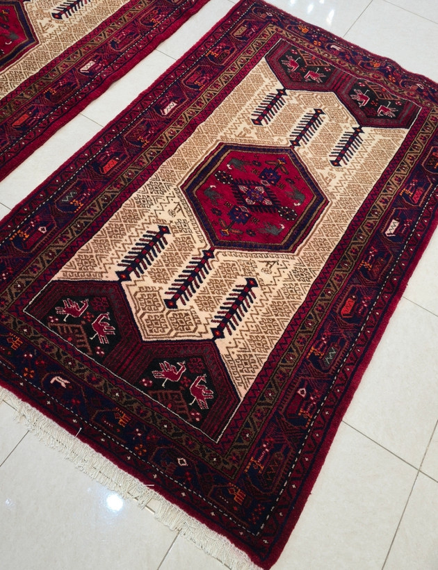 فرش دستباف جفت قالیچه بیجار تکاب خاص و نایاب
