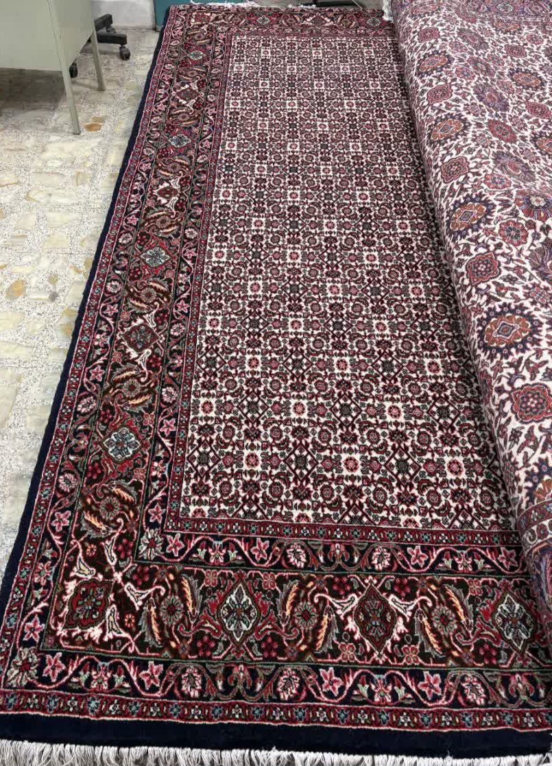 فرش دستباف جفت شش متری نقشه ماهی سراسر تکاب