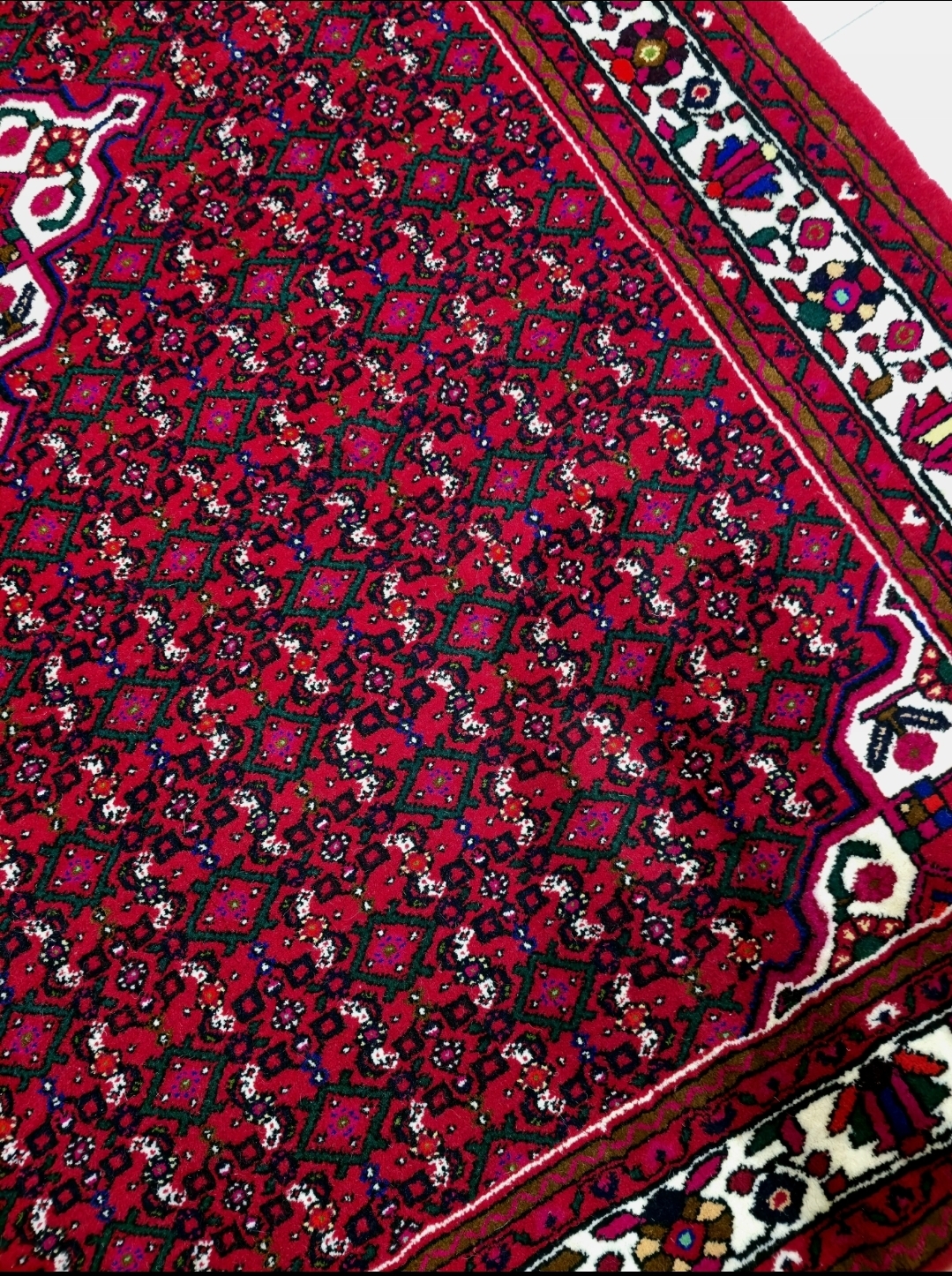 فرش دستباف شش متری نقشه ماهی حسین آباد همدان آکبند