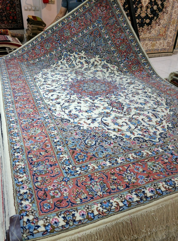 فرش دستباف جفت شش متری ریزبافت لچک ترنج یزد (اردکان)